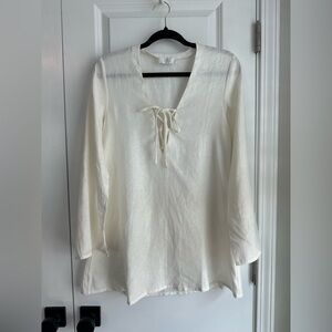 Monday Swimwear Tropea Linen Dress Vanilla Size P/XS